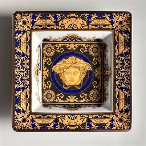 medusa blau versace by rosenthal|rosenthal Versace dinnerware collection.